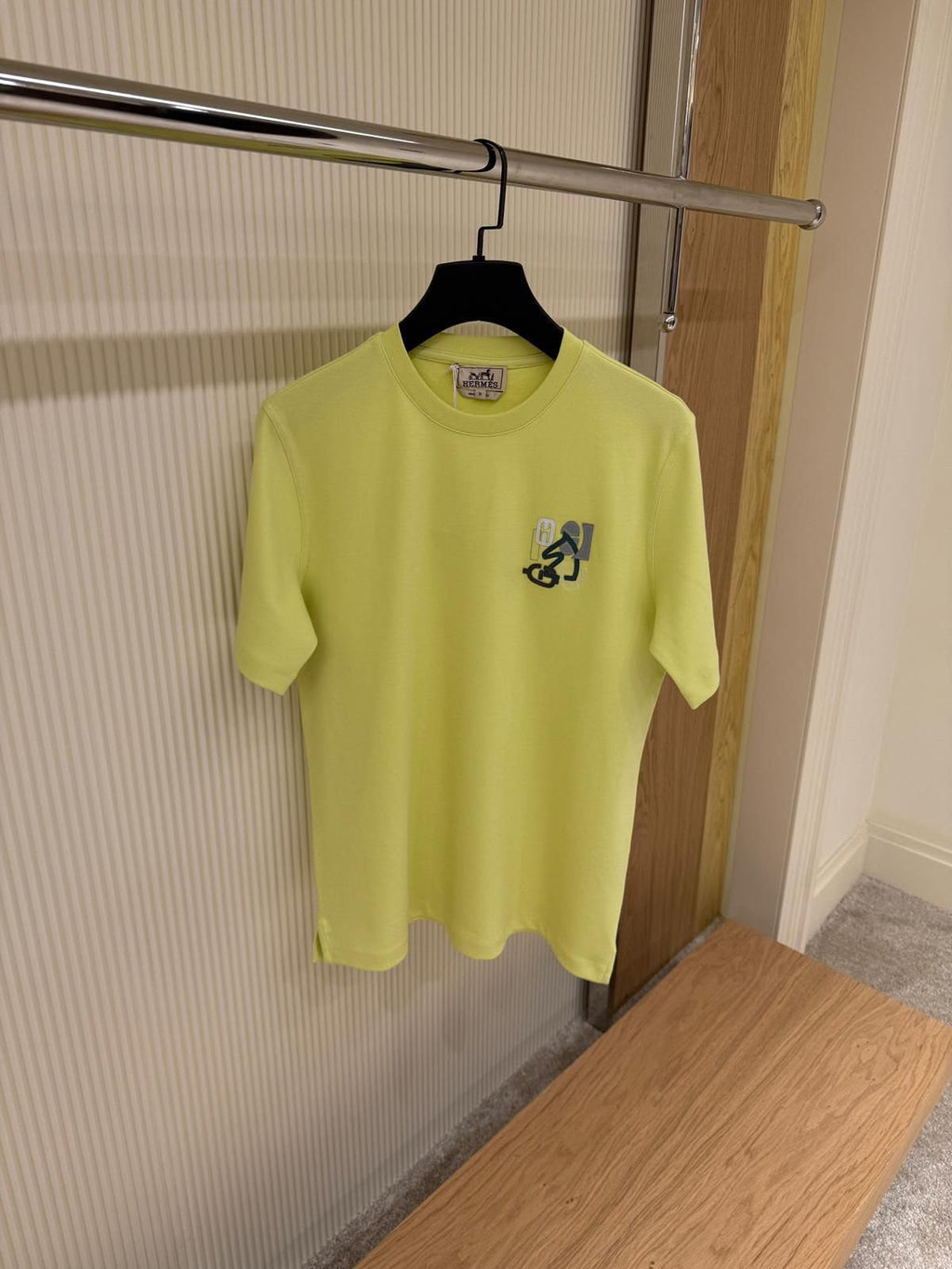 Hermès Embroidered Motif T-Shirt – Lime Green