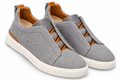 ZEGNA Wool Slip-On Sneakers – Grey & Cognac