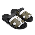 Hermès Chypre Sandals – Olive Green & Black