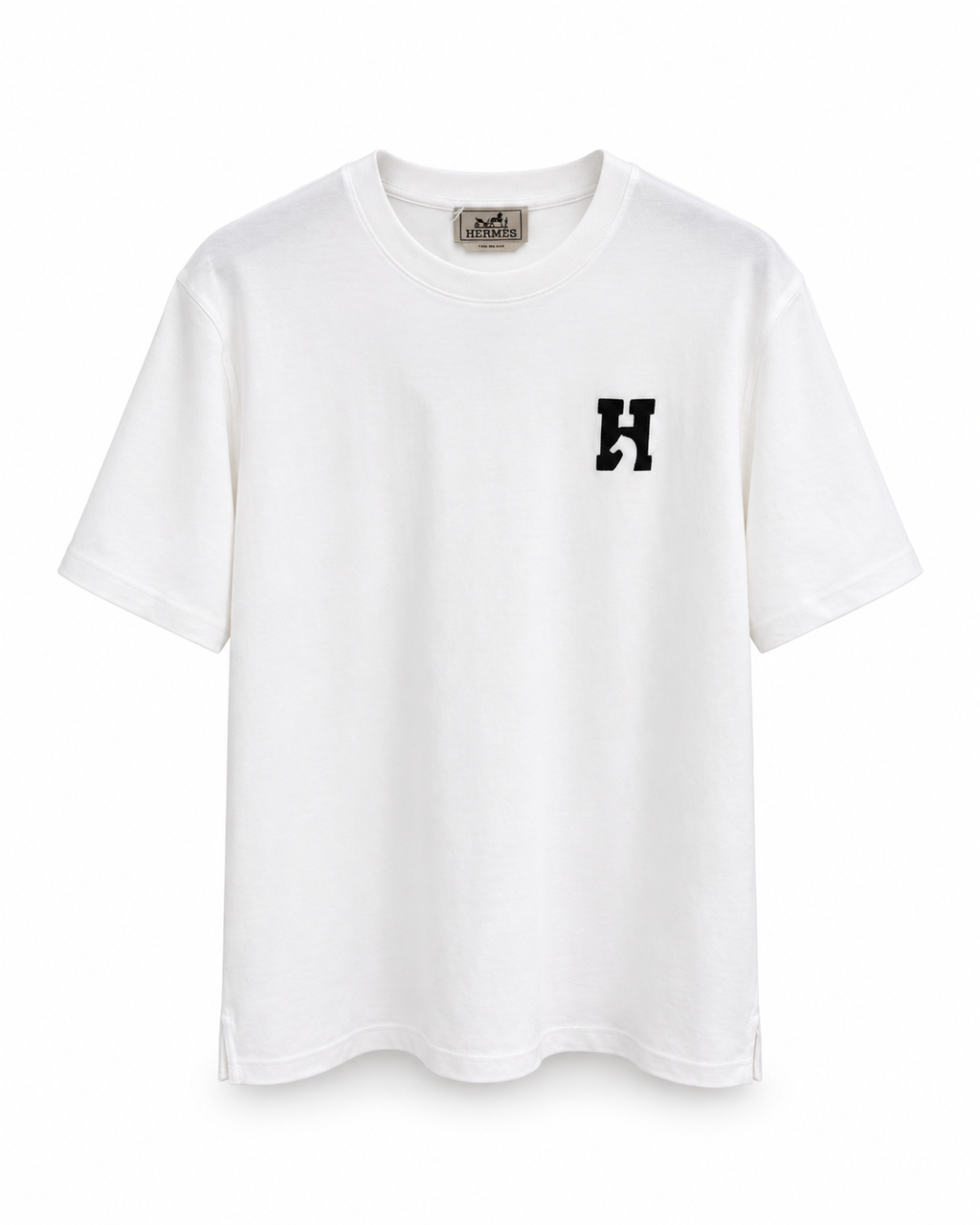 HERMÈS H Logo Cotton T-Shirt – White