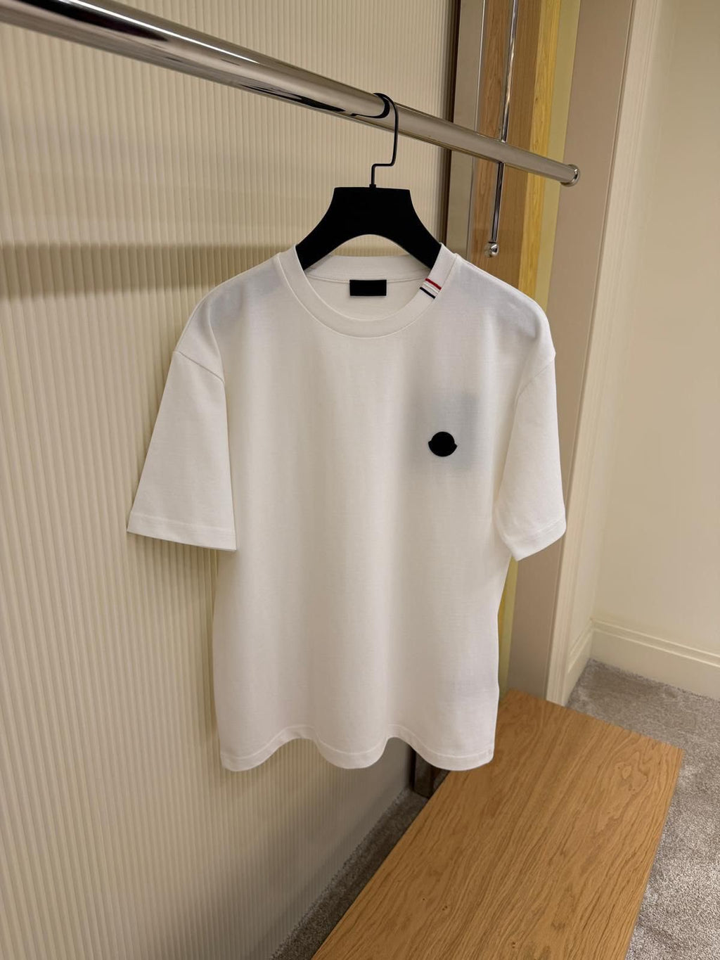 Moncler Logo Patch Cotton T-Shirt – White