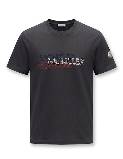 Moncler Multi Logo Graphic T-Shirt – Charcoal Grey