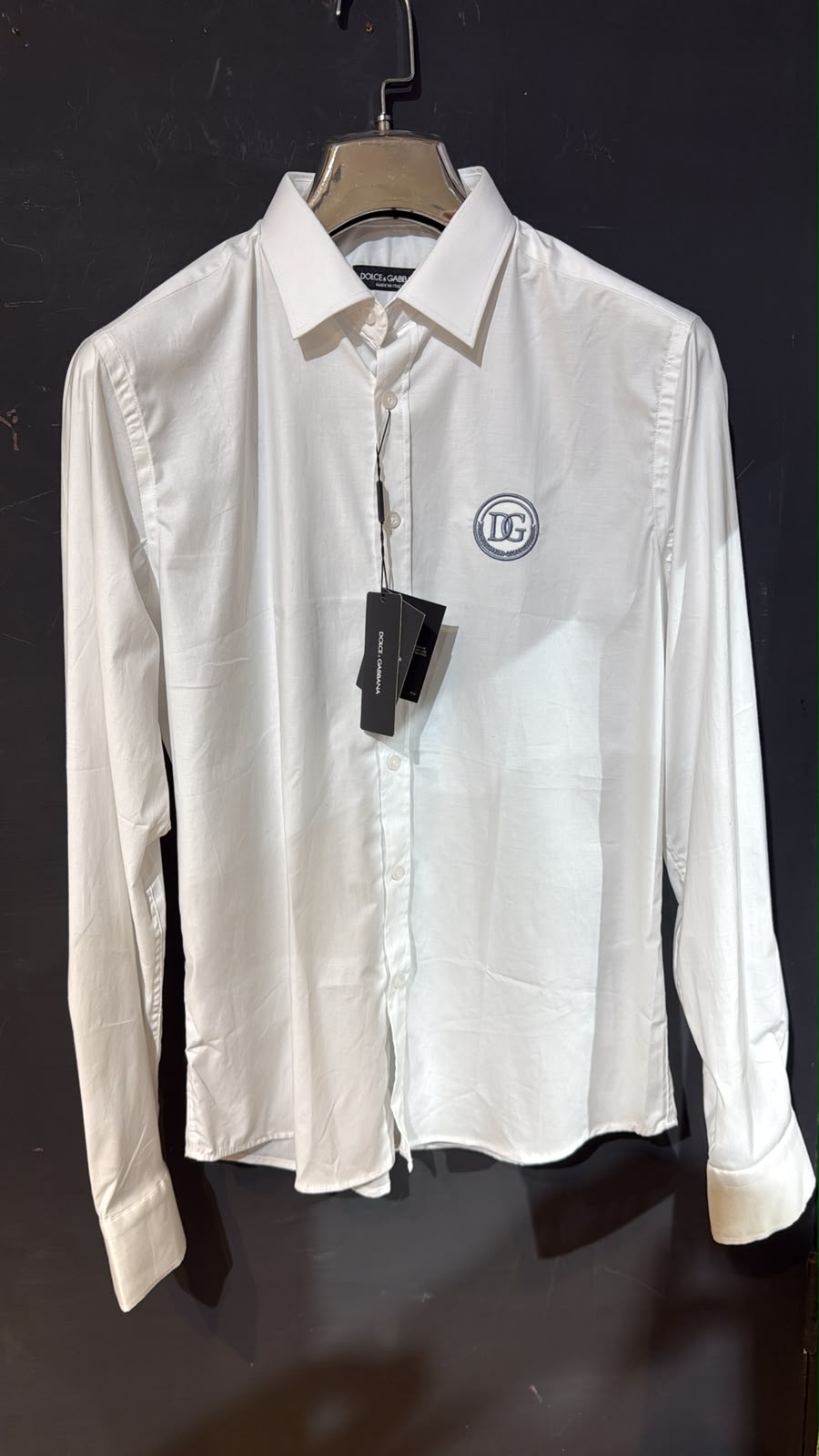 Dolce & Gabbana DG Monogram Long-Sleeve Shirt – White