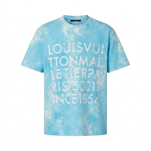 Louis Vuitton Bleached Graphic Printed T-Shirt – Light Blue