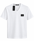 Dolce & Gabbana Logo Patch V-Neck T-Shirt – White