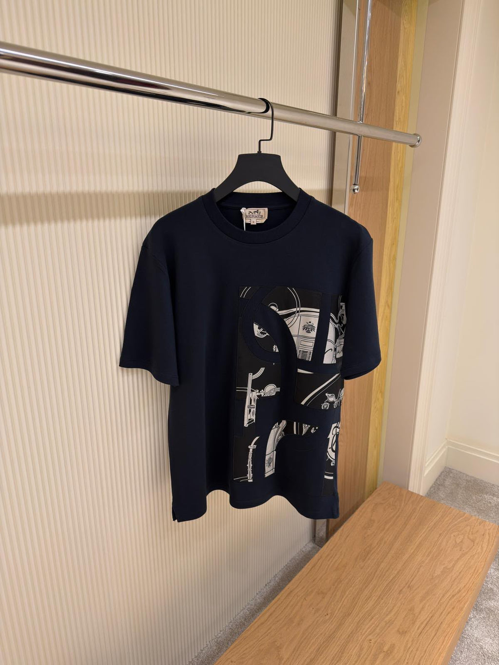 Hermès Patchwork Graphic T-Shirt – Navy
