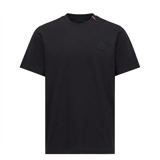Moncler Tricolor Stripe Collar T-Shirt – Black