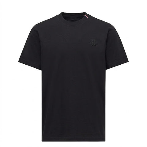 Moncler Tricolor Stripe Collar T-Shirt – Black