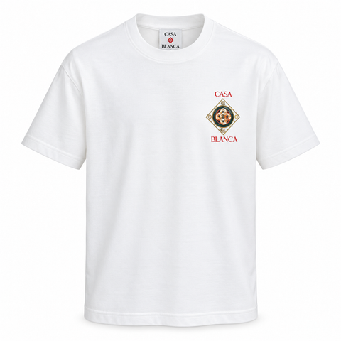 Casablanca Emblem Logo T-Shirt – White