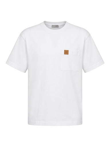 Dior Leather Tag Pocket T-Shirt – White