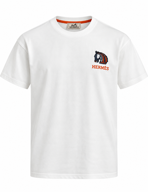 Hermès Horse Logo T-Shirt – White