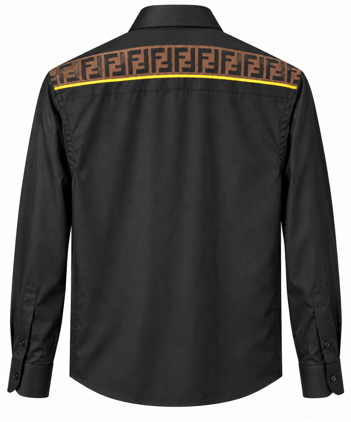 Fendi FF Monogram Pocket Long Sleeve Shirt – Black & Brow