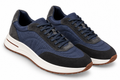 Zegna Mixed-Material Runner Sneakers – Navy & Charcoal