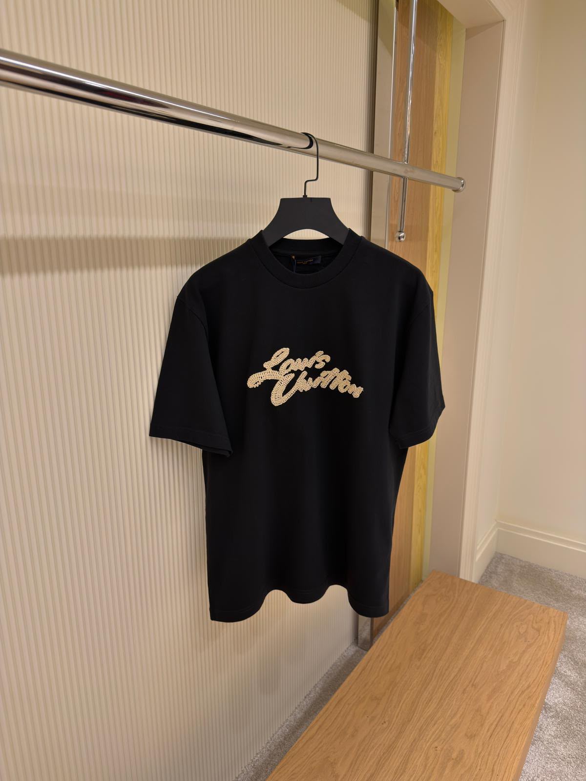 Louis Vuitton Embroidered Signature T-Shirt – Black & Gold
