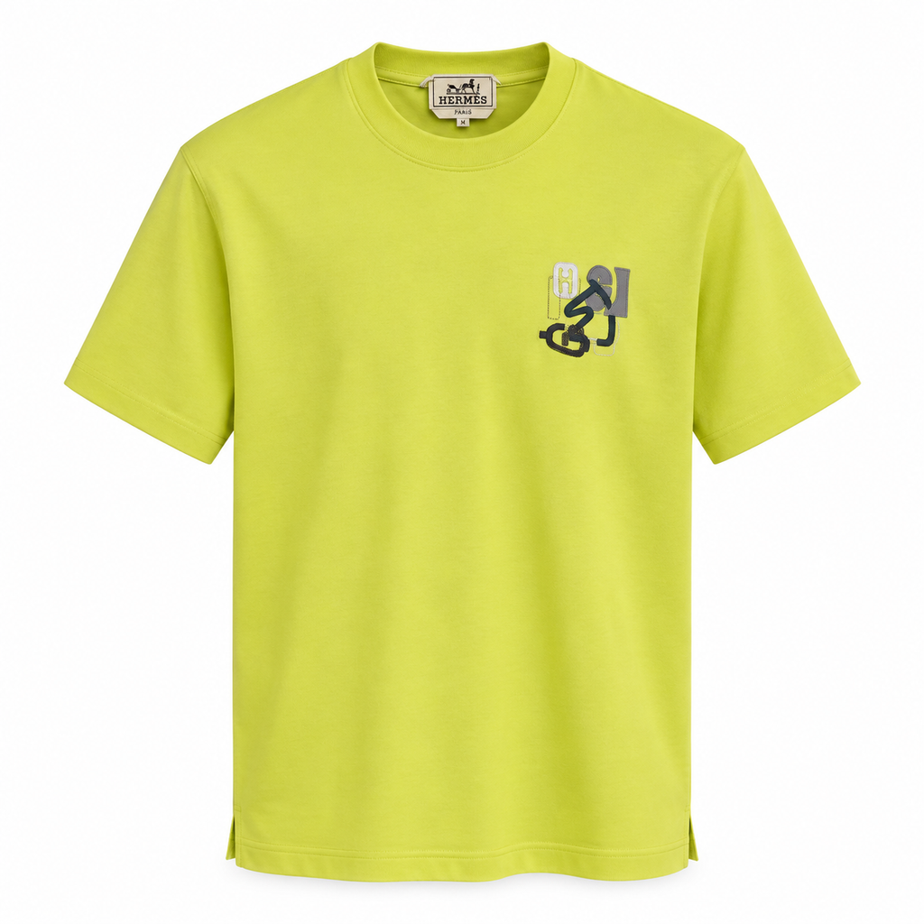 Hermès Embroidered Motif T-Shirt – Lime Green