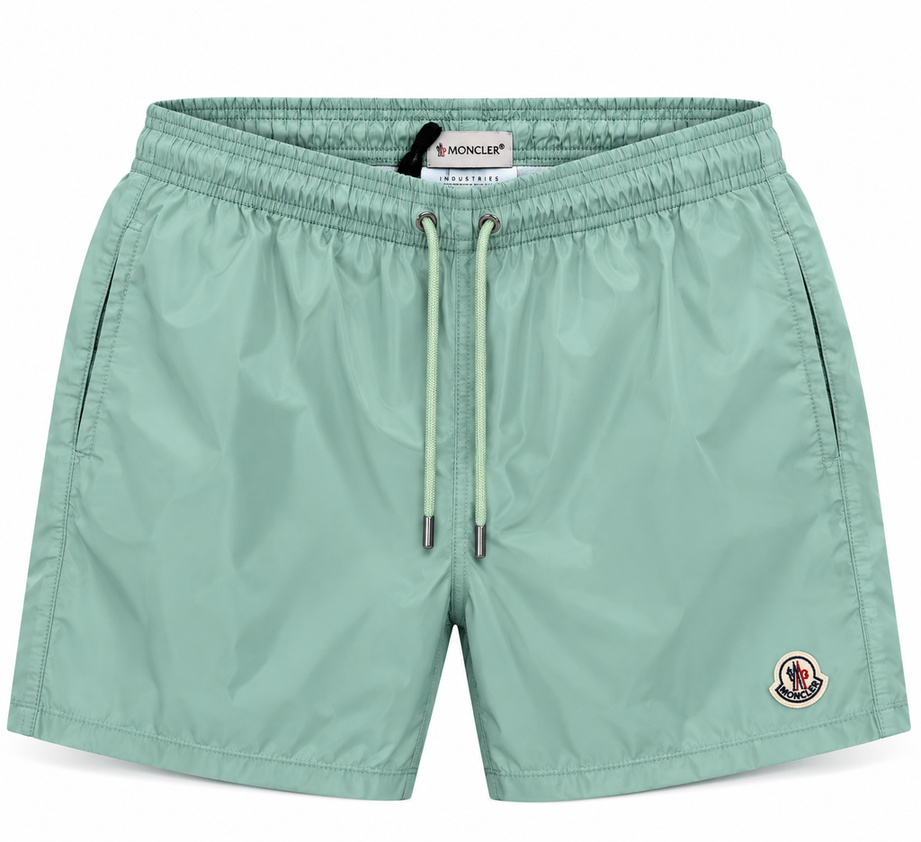 Moncler Logo Swim Shorts – Mint Green