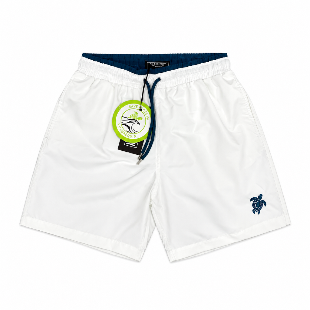 Vilebrequin Turtle Embroidered Swim Shorts – White