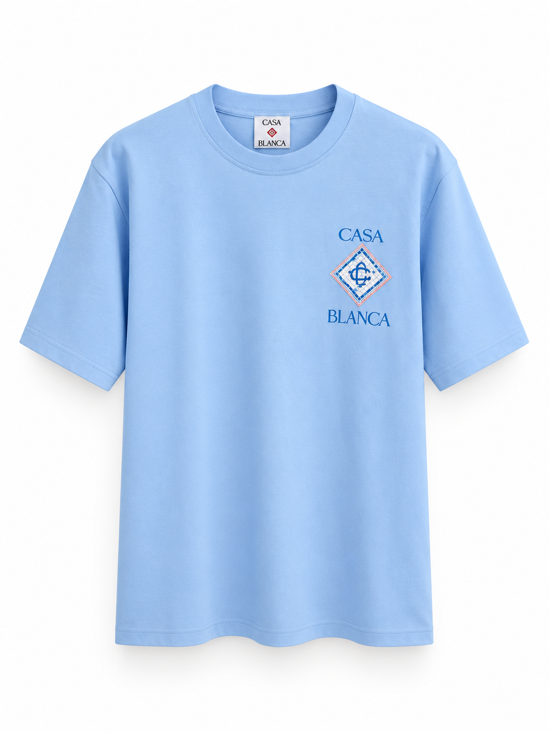 CASABLANCA Logo Cotton T-Shirt – Sky Blue