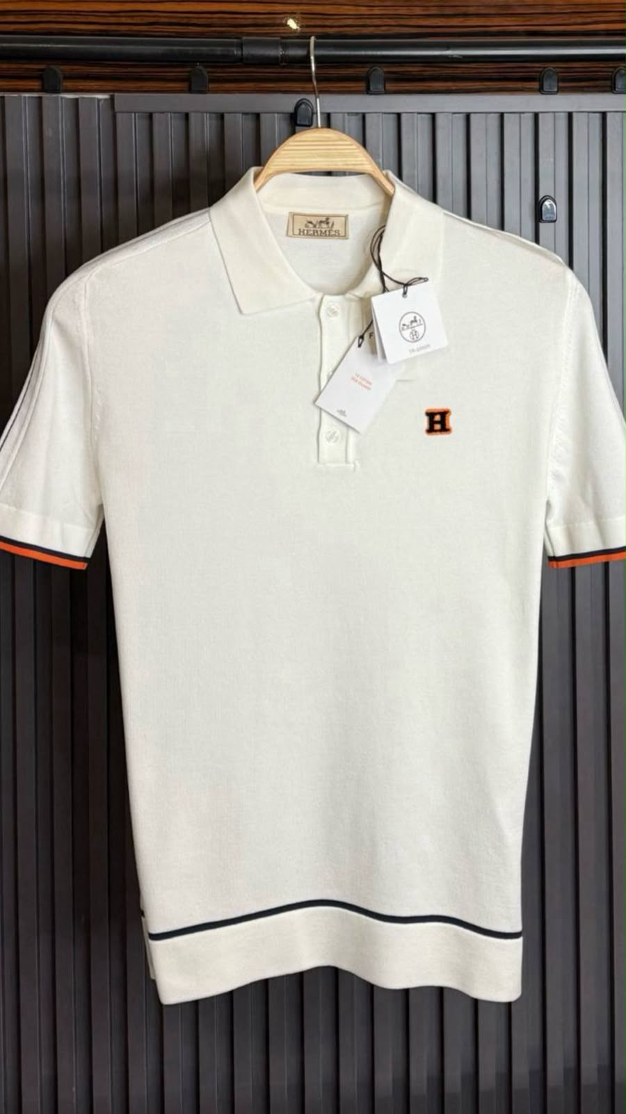 Hermès H Logo Trim Polo Shirt – Ivory