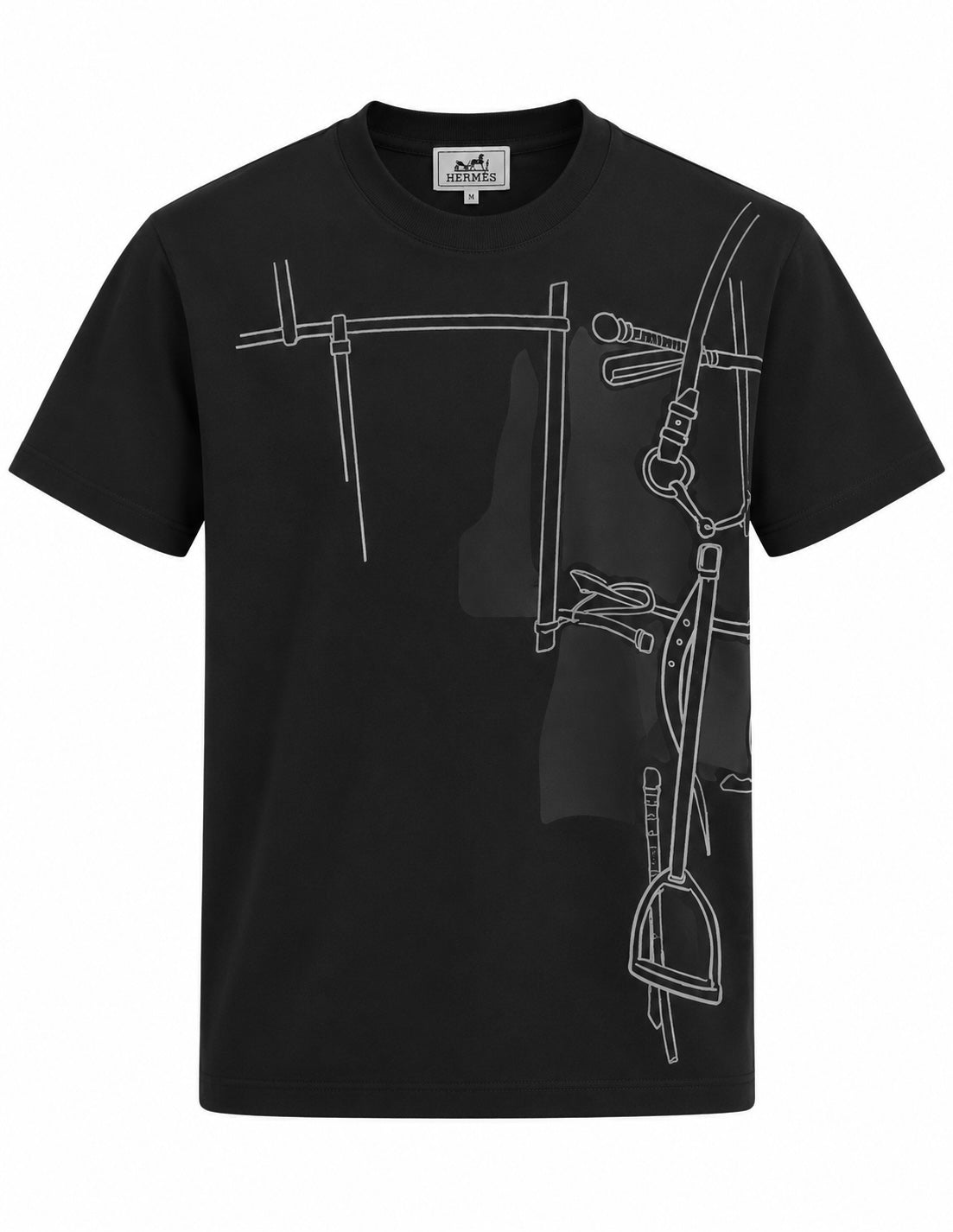 Hermès Equestrian Graphic Crewneck T-Shirt – black