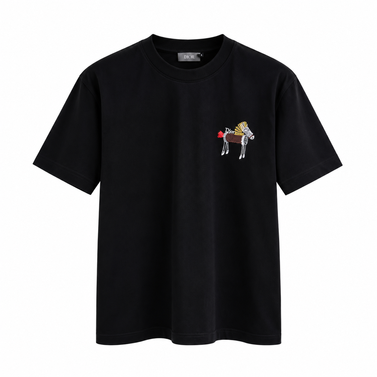 Dior Embroidered Motif Crewneck T-Shirt – Black