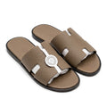 Hermès Izmir Sandals – Étoupe Grained Calfskin