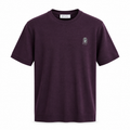 Brunello Cucinelli Logo Knit T-Shirt – Deep Plum