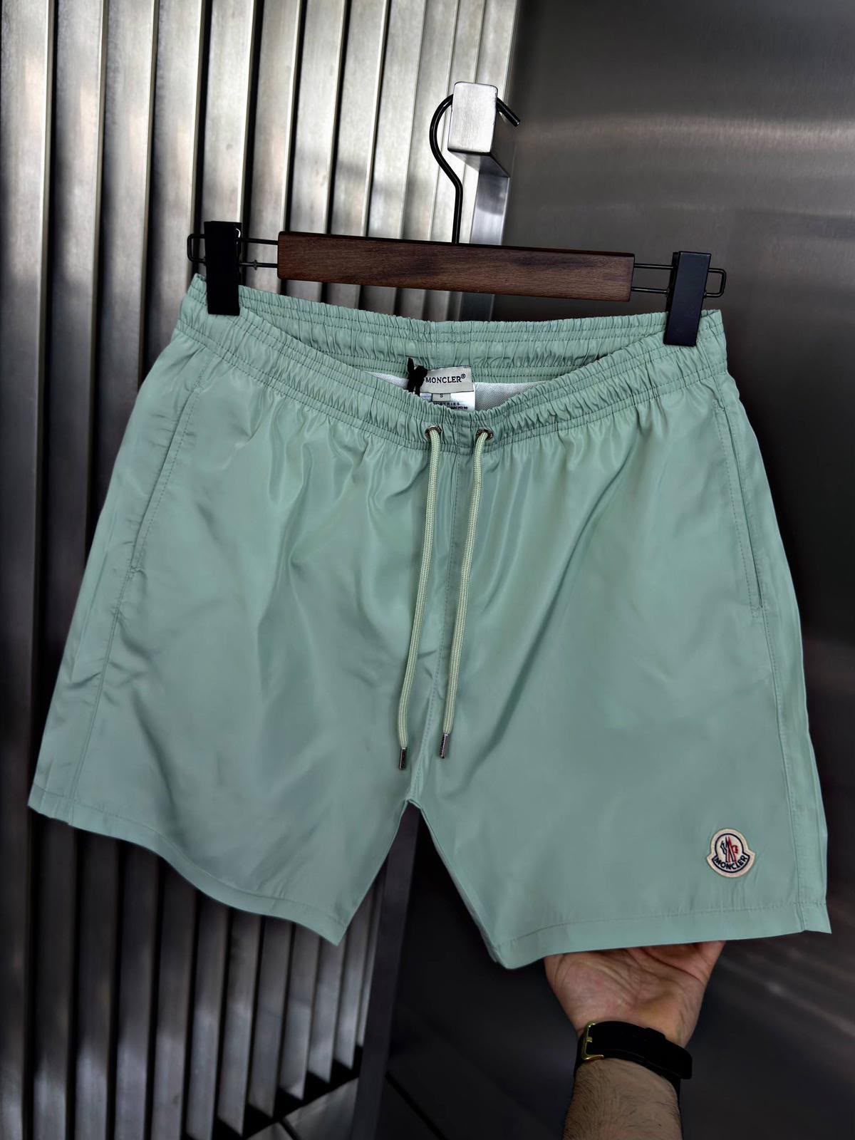 Moncler Logo Swim Shorts – Mint Green