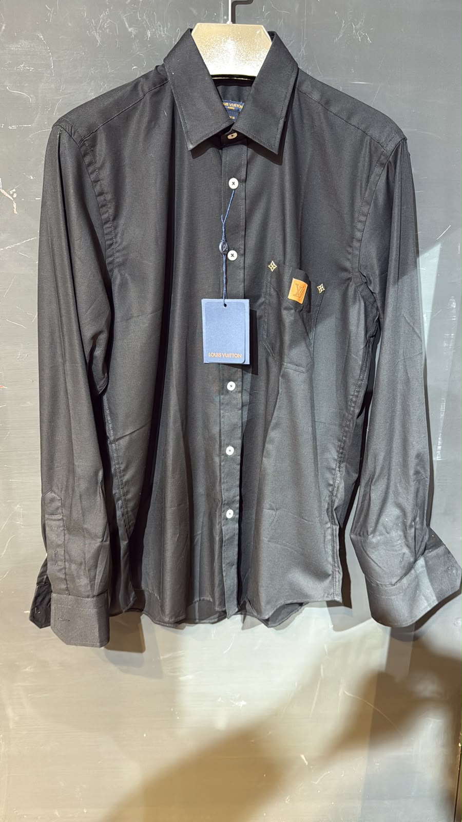 Louis Vuitton LV Monogram Pocket Long Sleeve Shirt – Charcoal Black