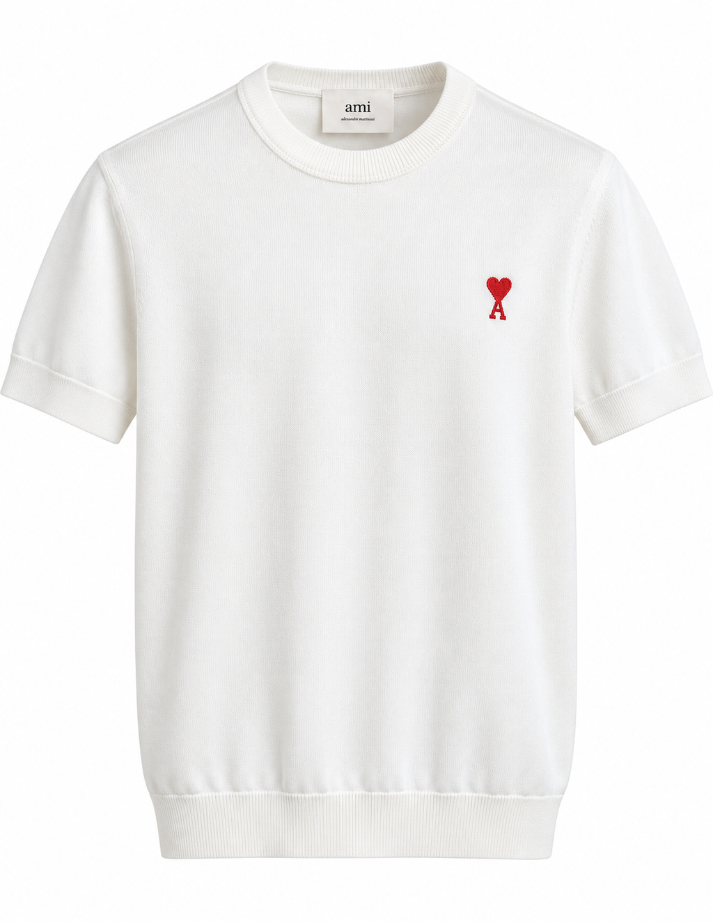 AMI de Coeur Knit T-Shirt – Ivory White