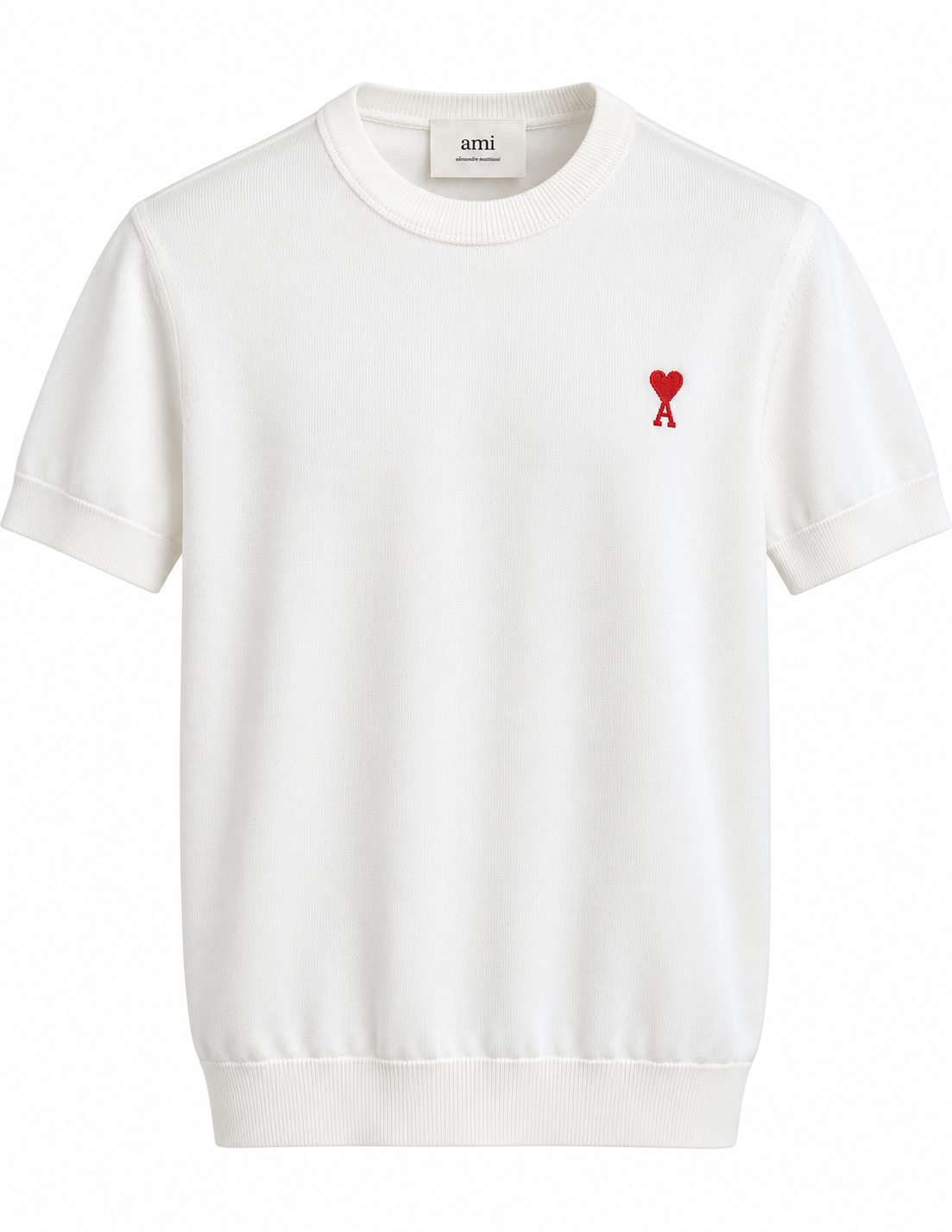 AMI de Coeur Knit T-Shirt – Ivory White