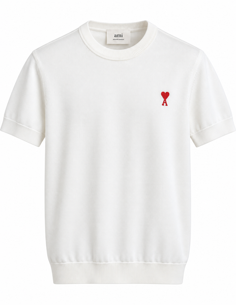 AMI de Coeur Knit T-Shirt – Ivory White