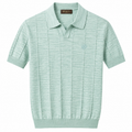 Stefano Ricci Textured Knit Polo – Mint Green