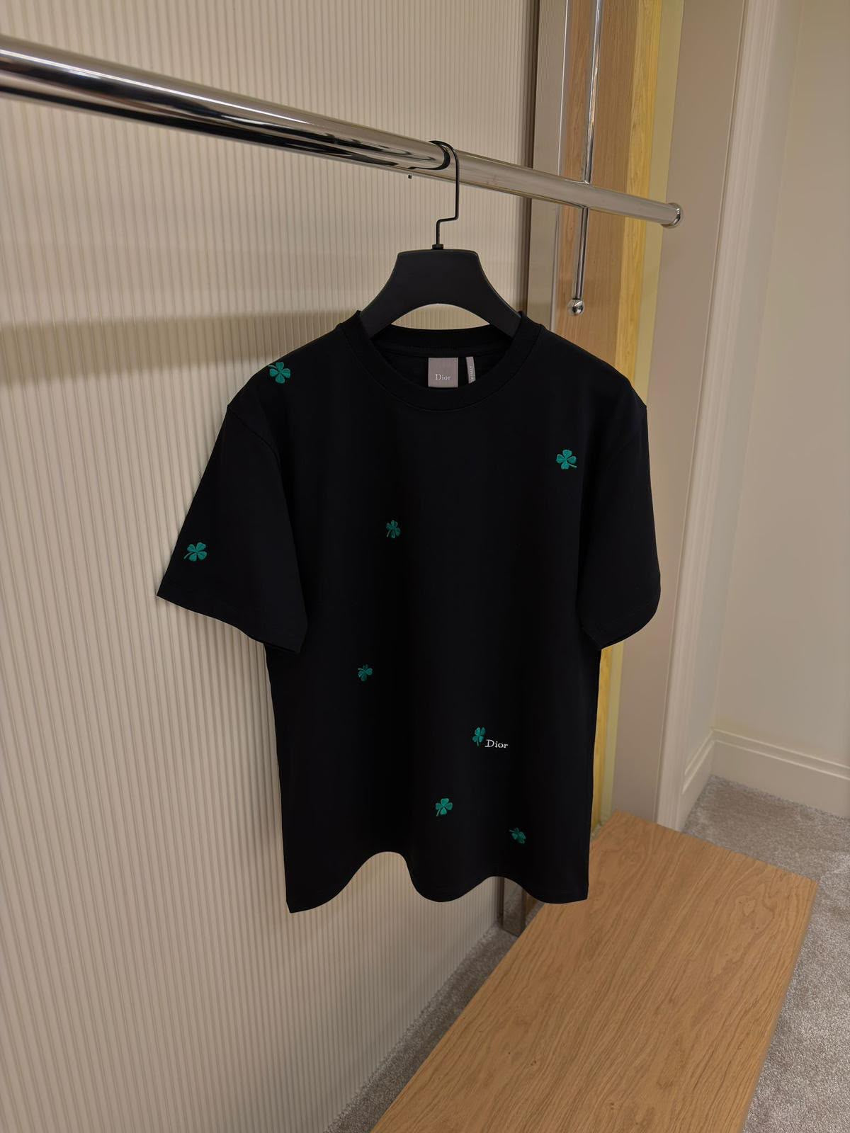 Dior Embroidered Clover T-Shirt – Black
