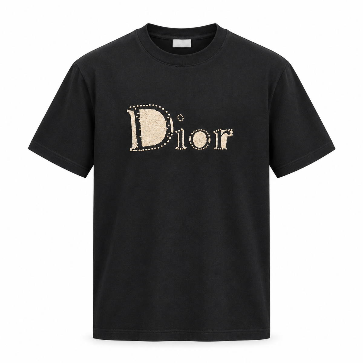 Dior Embellished Logo T-Shirt – Black & Cream