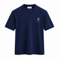 Brunello Cucinelli Logo Knit Crewneck T-Shirt – Navy