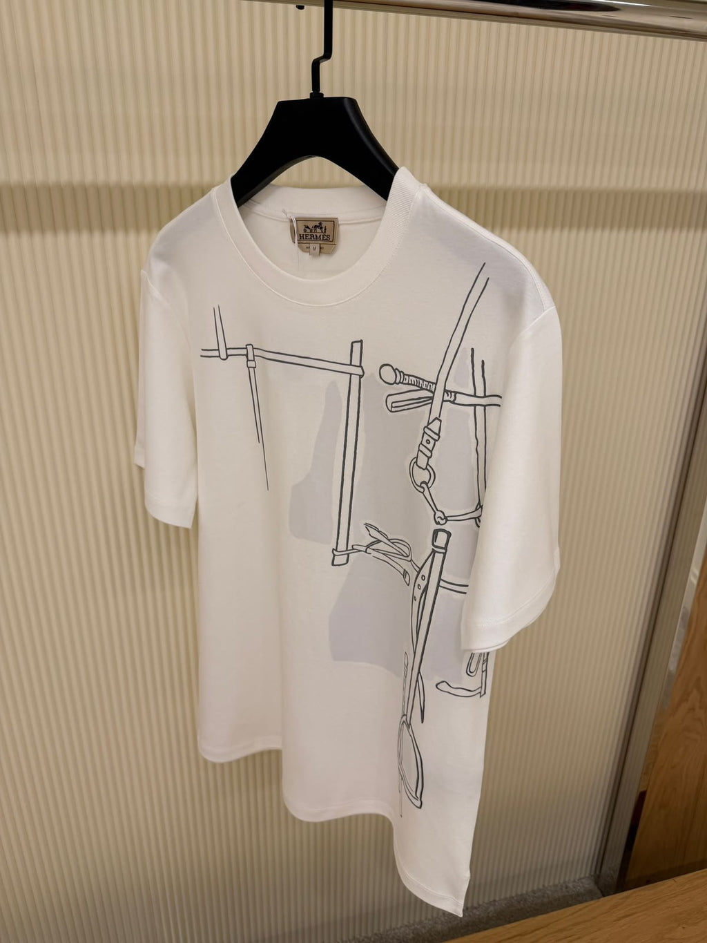 Hermès Equestrian Graphic Crewneck T-Shirt – White & Grey