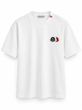 MONCLER Tricolor Logo Patch T-Shirt – White