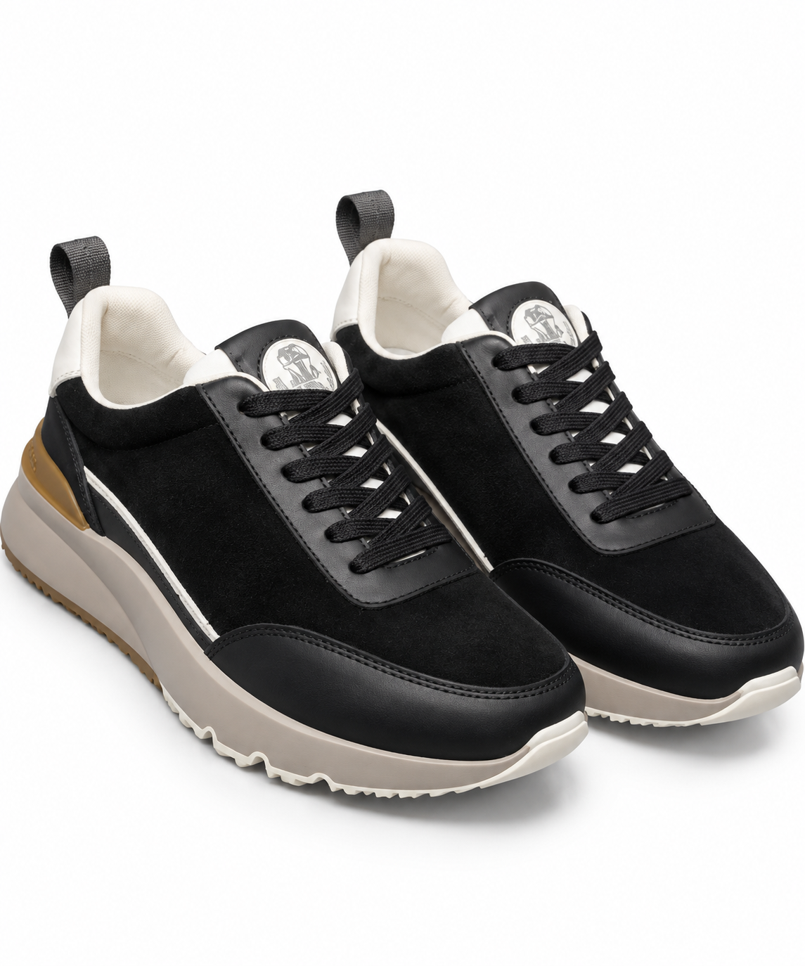 BRUNELLO CUCINELLI Chunky Sneakers – Black & Taupe