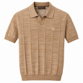 Stefano Ricci Textured Knit Polo – Camel Beige