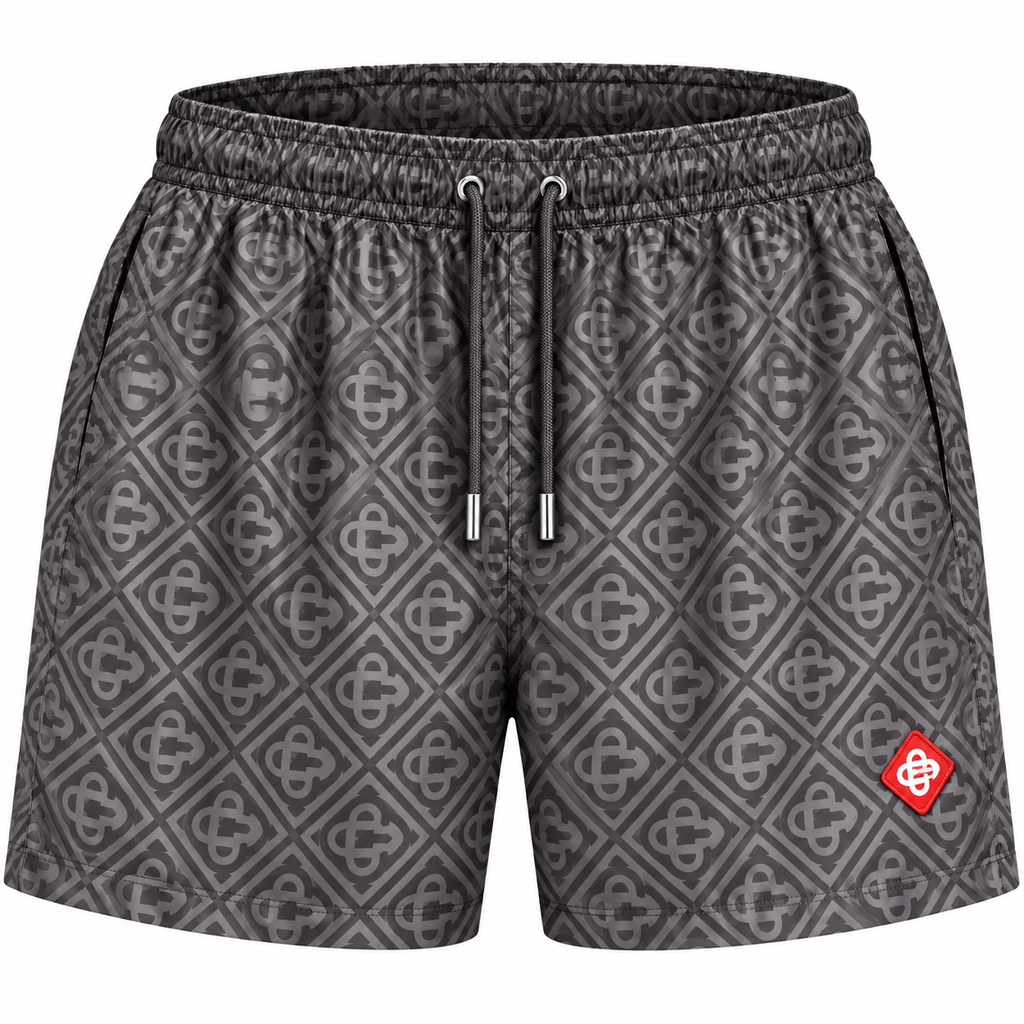 Casablanca Monogram Swim Shorts – Charcoal Grey