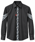 Dior Oblique Monogram Panel Long Sleeve Shirt – Black & Navy