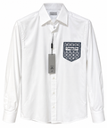 Dior Christian Dior Paris Embroidered Pocket Shirt – White & Navy
