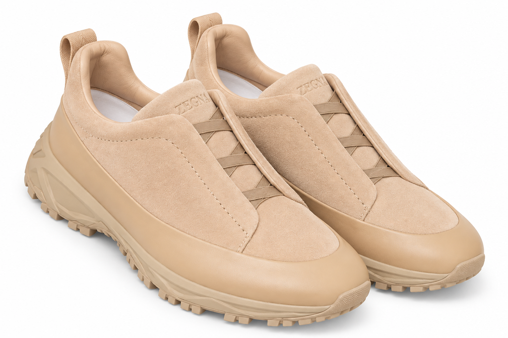 Zegna Suede Trail Sneakers – Sand Beige