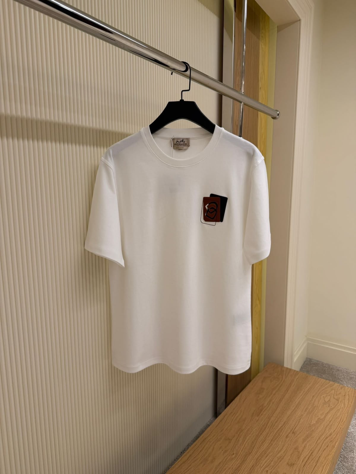 Hermès Card Holder Graphic Patch T-Shirt – White
