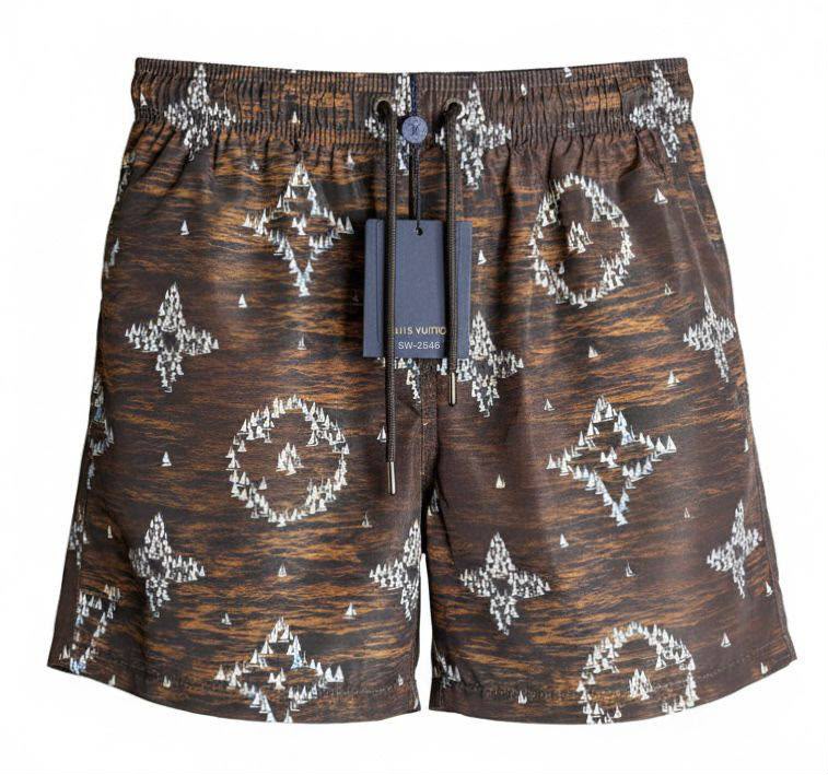 Louis Vuitton Monogram Printed Swim Shorts – Brown
