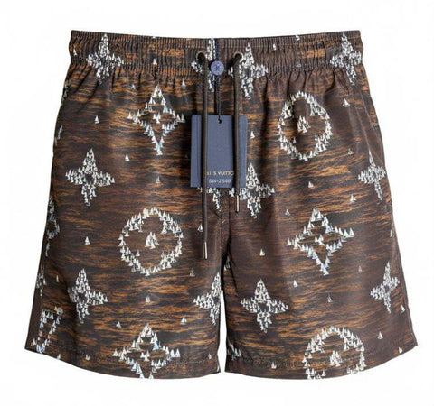 Louis Vuitton Monogram Printed Swim Shorts – Brown