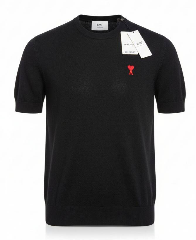 AMI de Coeur Knit T-Shirt – Black