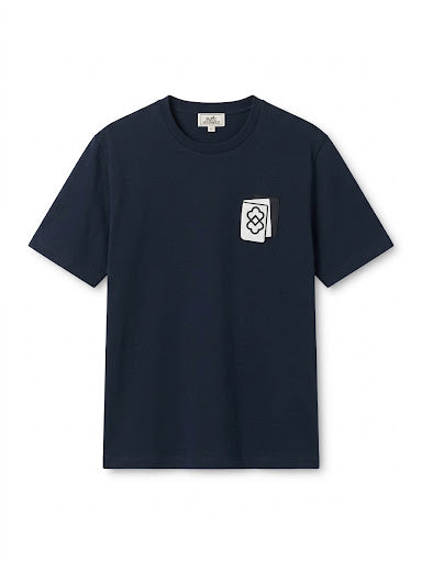 Hermès Card Holder Graphic Patch T-Shirt – Navy Blue