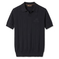 oro Piana Vertical Rib Knit Polo – Dark Charcoal